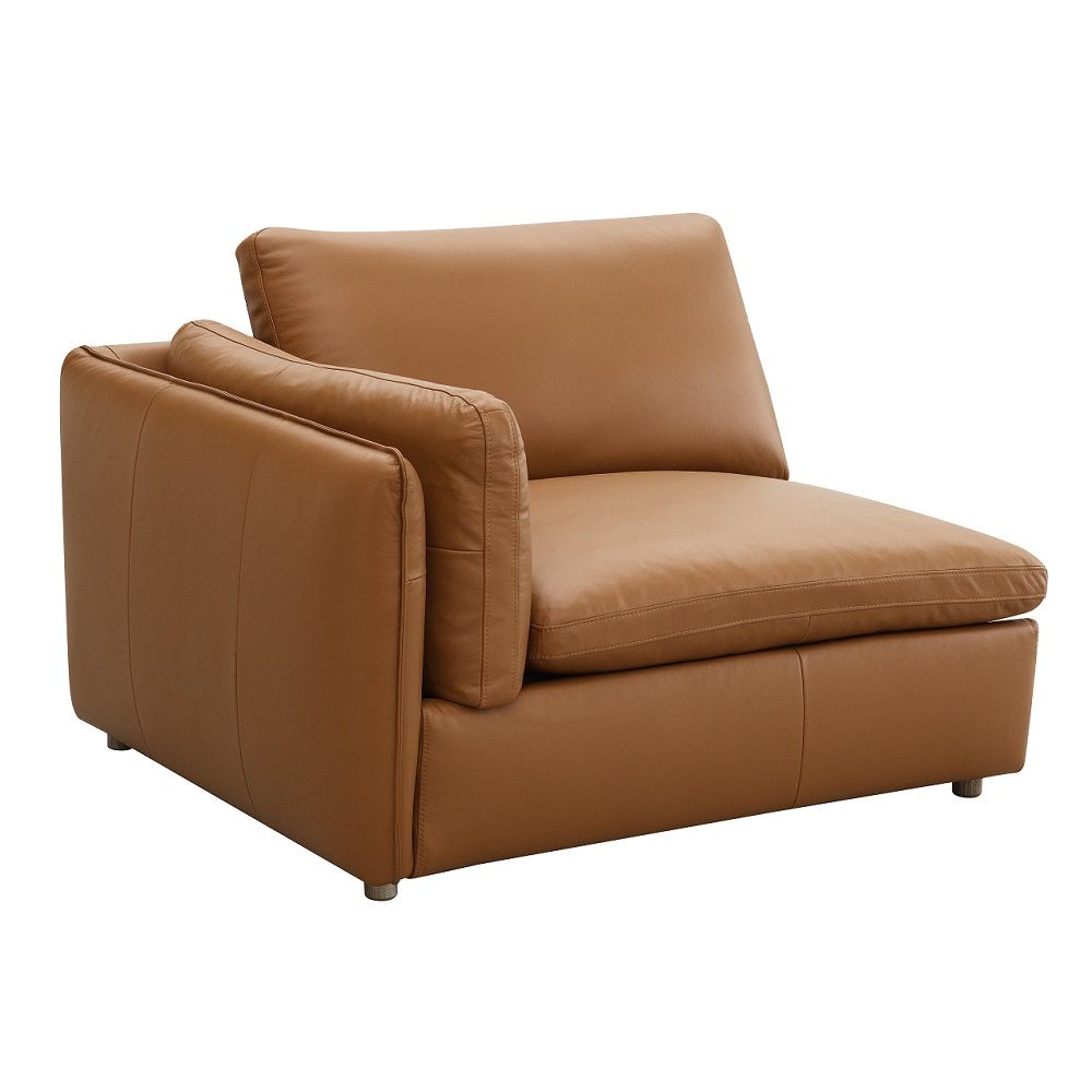 Brighton - Modular Left Facing Arm Chair - Brown Top Grain Leather