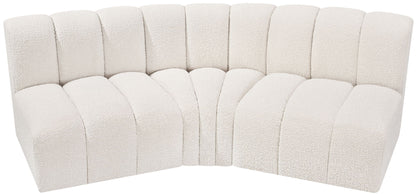 Arc - Boucle Fabric 3 Piece Modular Corner Sofa