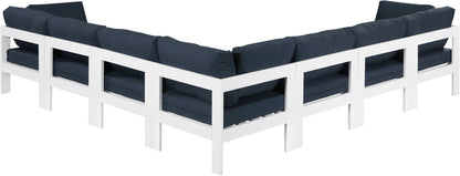 Nizuc - Outdoor Patio 7 Piece Modular Sectional With White Frame
