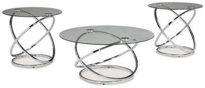 Hollynyx - Occasional Table Set (Set of 3) - Chrome Finish