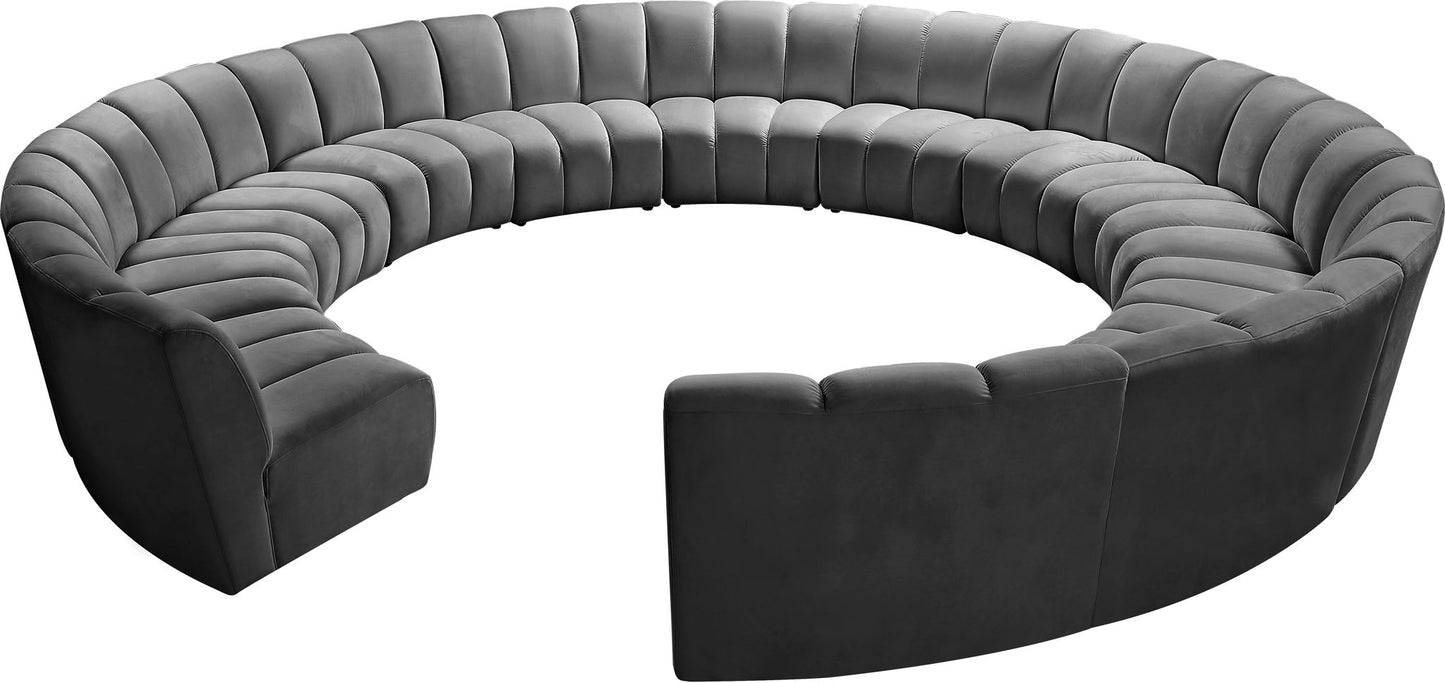 Infinity - 12 Piece Velvet Modular Sectional