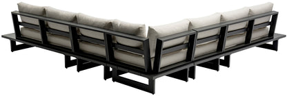 Maldives - 5 Piece Water Resistant Outdoor Patio Modular Sectional With Gray Base