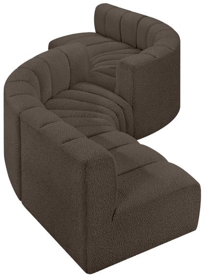 Arc - Boucle Fabric 6 Piece Modular Sofa - Black
