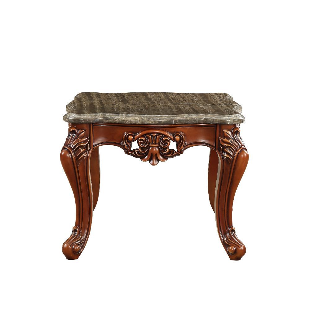 Eustoma - End Table - Marble Top & Walnut