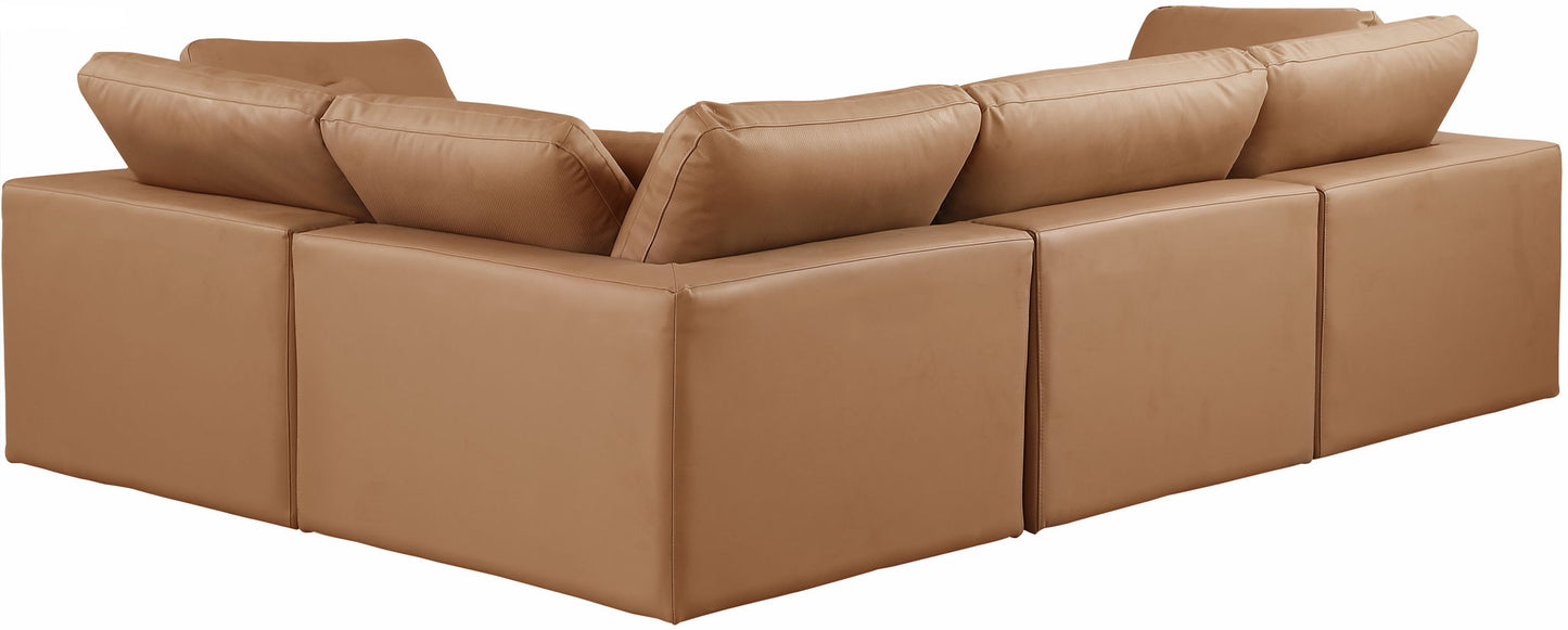 Comfy - 4 Piece Faux Leather Modular Sectional