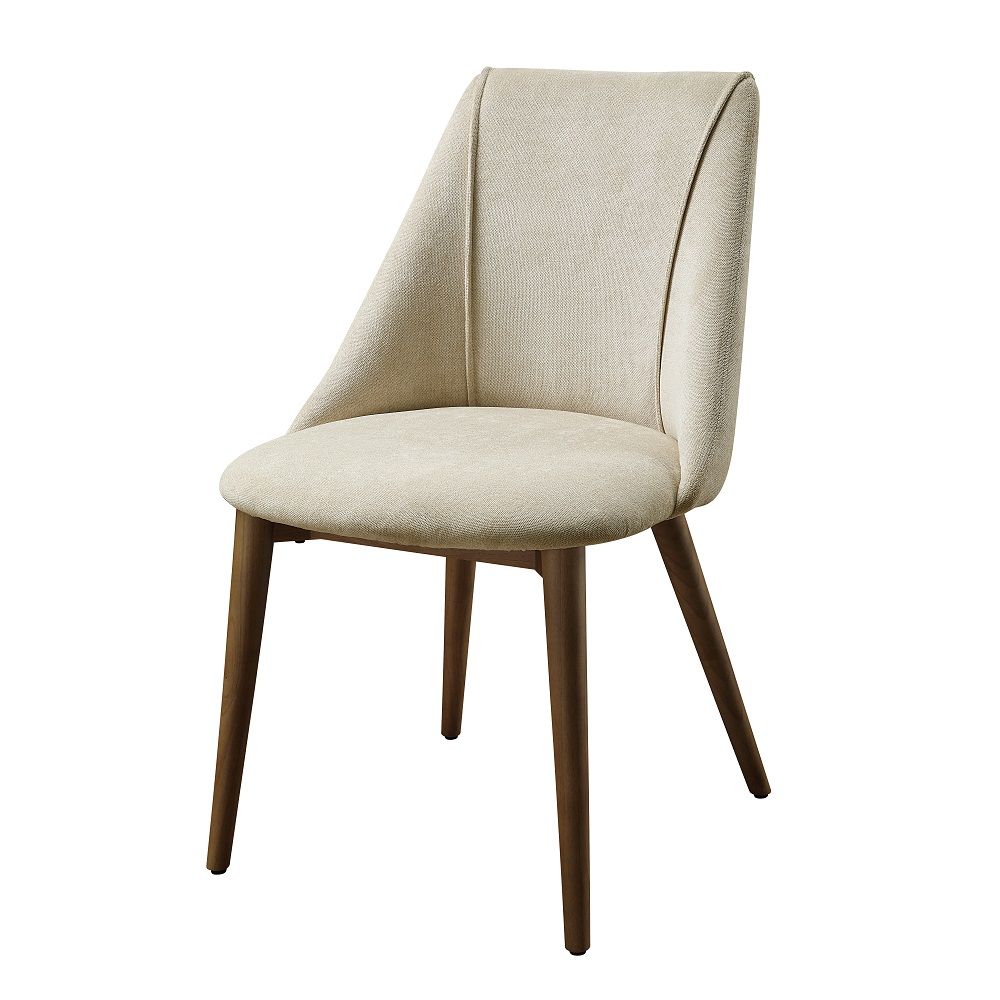 Willene - Side Chair (Set of 2) - Beige Fabric & Walnut