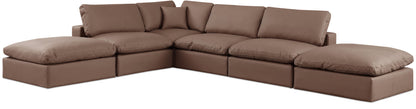 Comfy - 6 Piece Faux Leather Modular Sectional