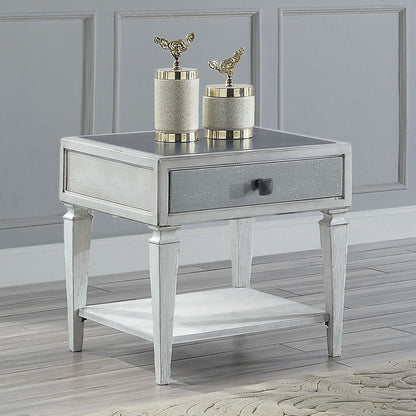 Katia - End Table - Rustic Gray & Weathered White