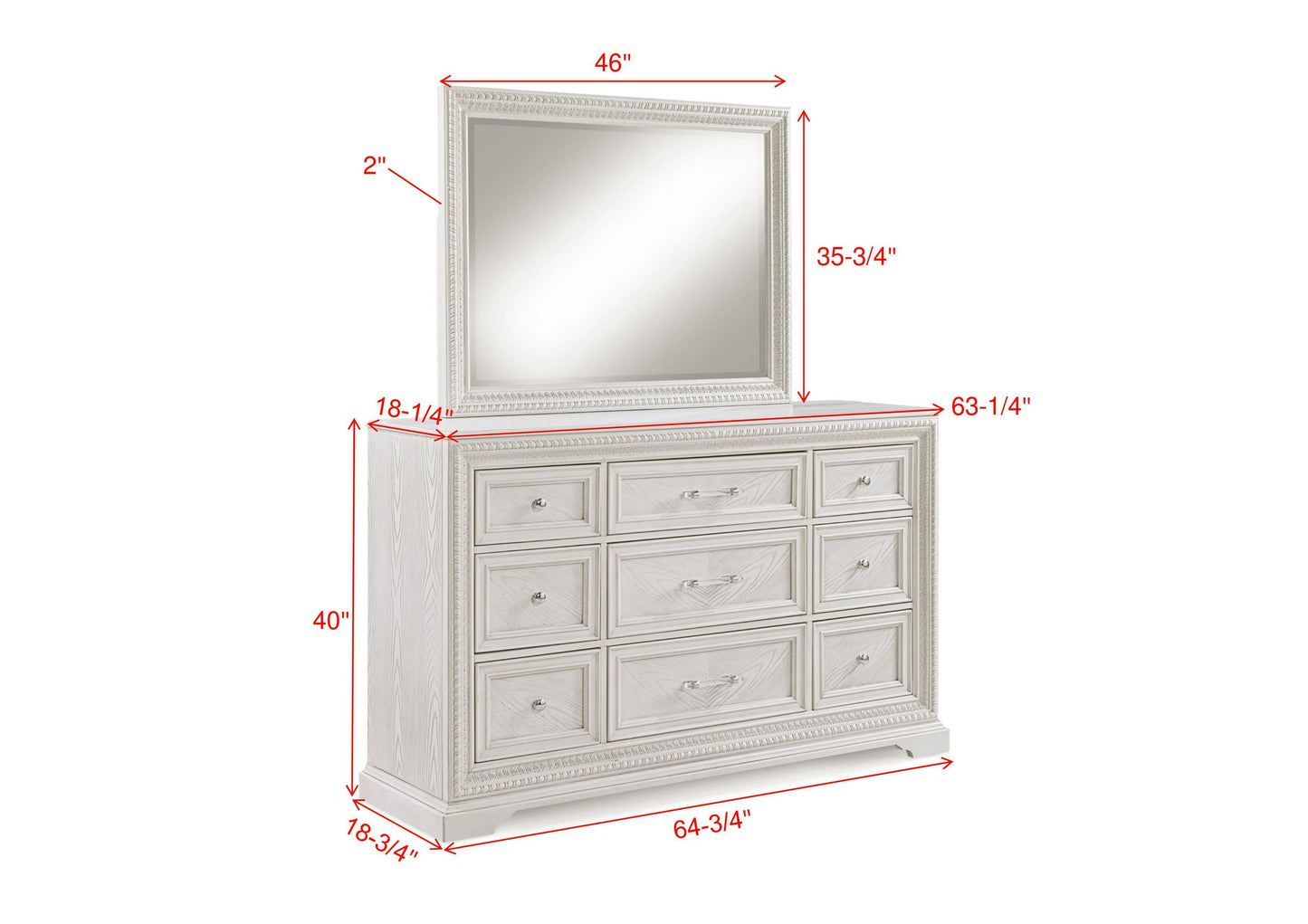 Alexandria - Bedroom Dresser - White