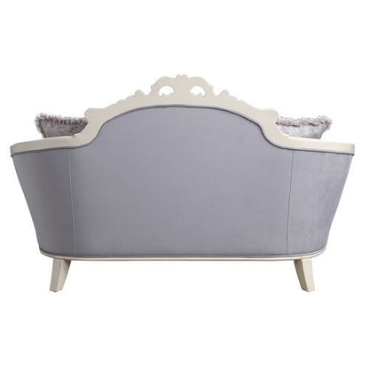 Galelvith - Loveseat With 4 Pillows - Gray Fabric