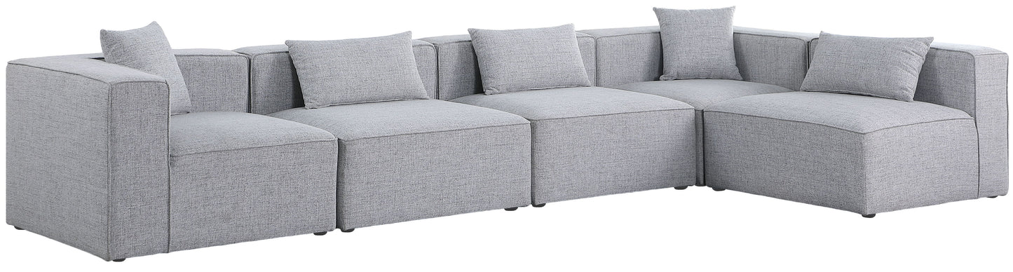 Cube - Linen 5 Piece Modular Sectional