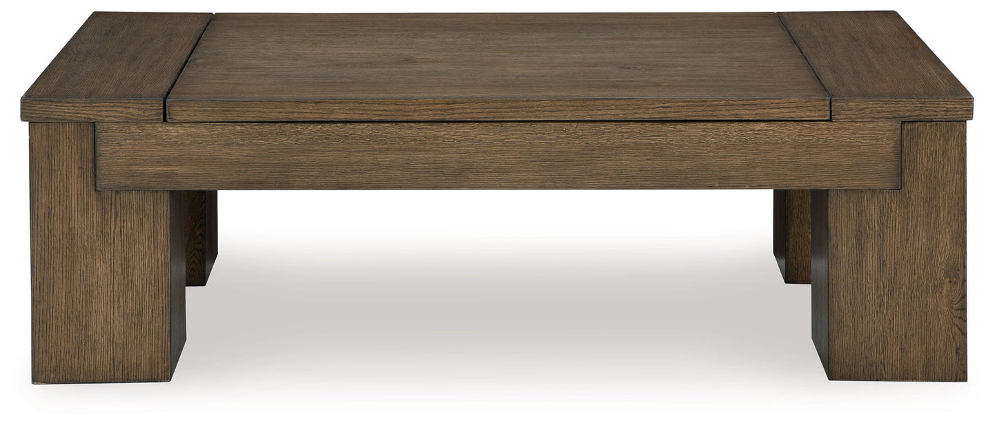 Rosswain - Lift Top Cocktail Table - Warm Brown
