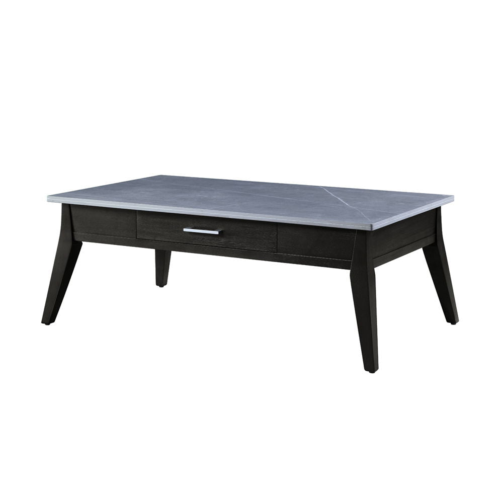 Zemocryss - Coffee Table - Sintered Stone Top & Dark Brown
