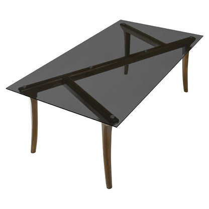 Danzel - Dining Table With Glass Top - Vintage Oak
