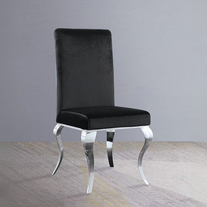 Fabiola - Side Chair (Set of 2) - Black Fabric & Stainless Steel