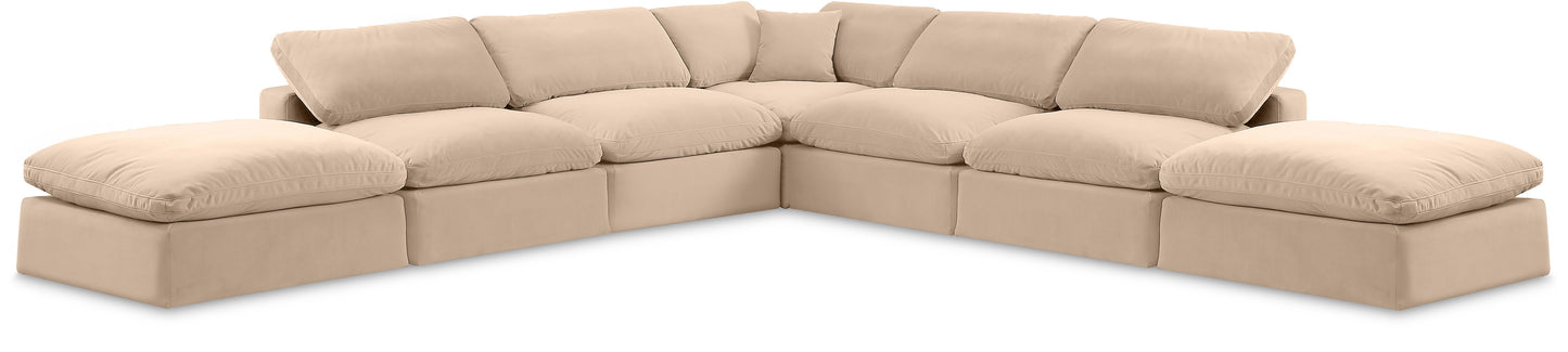 Comfy - 7 Piece Velvet Modular Corner Sectional