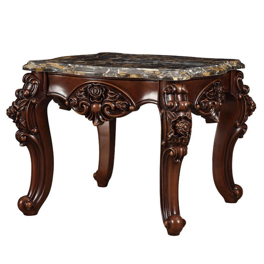 Forsythia - End Table - Marble Top & Walnut