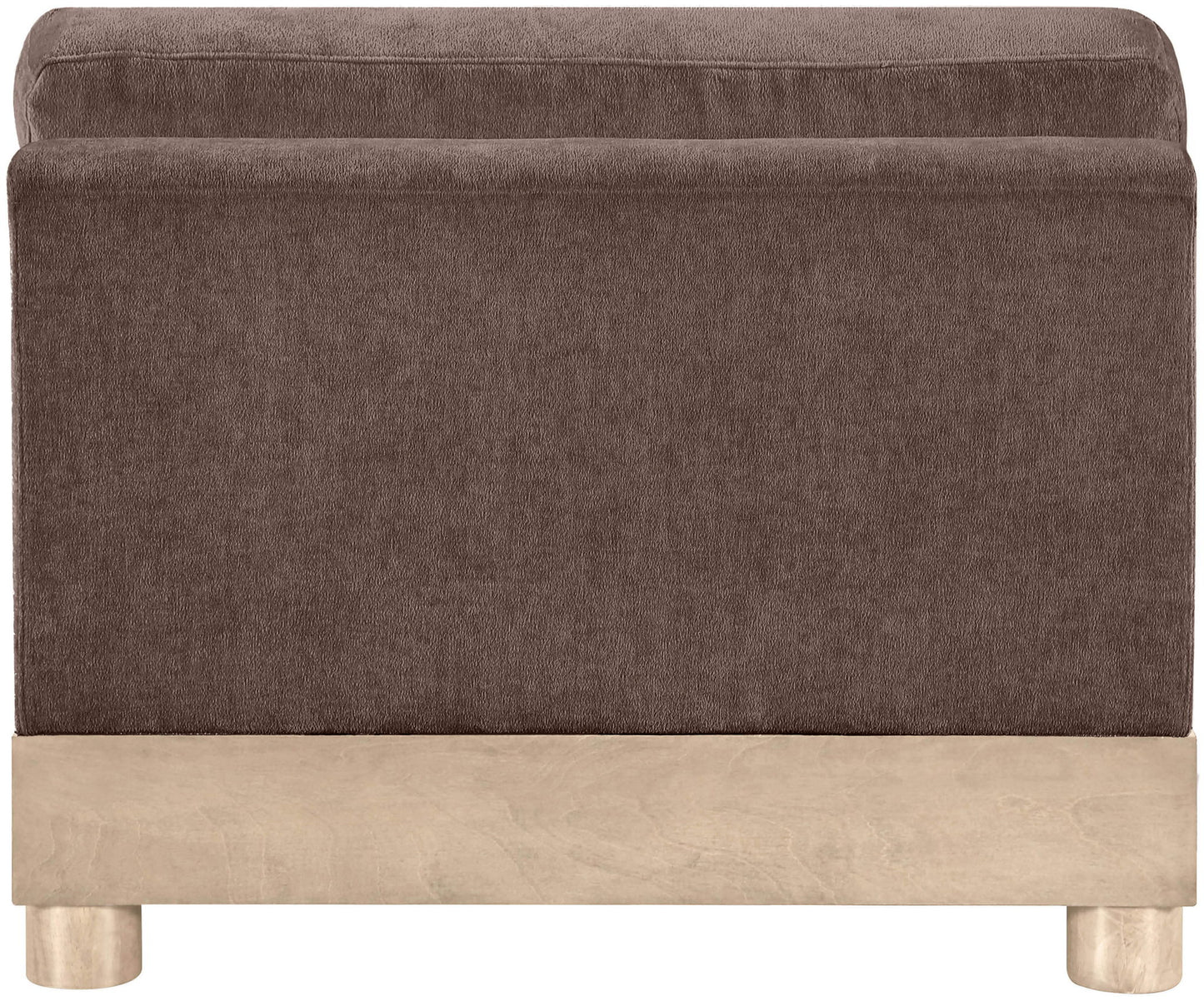 Turin - Chenille Fabric Upholstered Modular Armless Chair - Natural Base