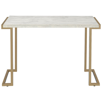 Boice II - Sofa Table - Faux Marble Top & Champagne