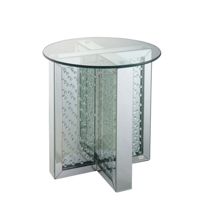 Nysa - 23" End Table - Mirrored & Faux Crystals
