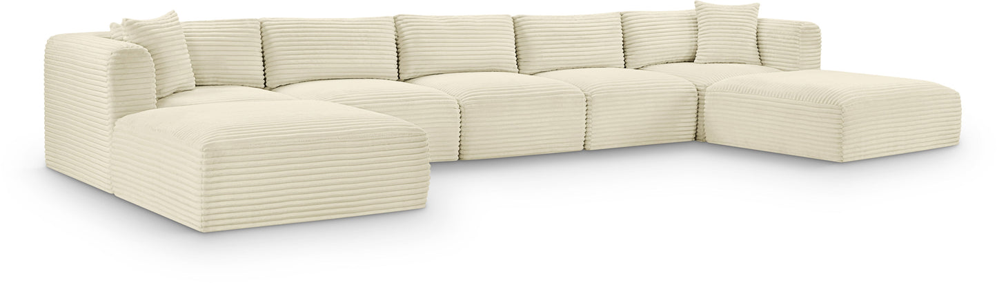 Shaggy - 7 Piece Modular Sectional With 2 Ottomans
