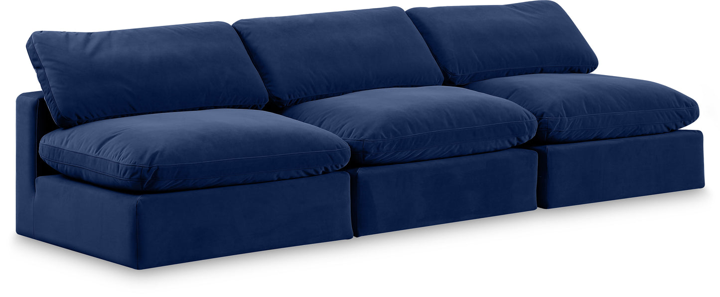 Comfy - Velvet Modular Armless Sofa 3 Seats