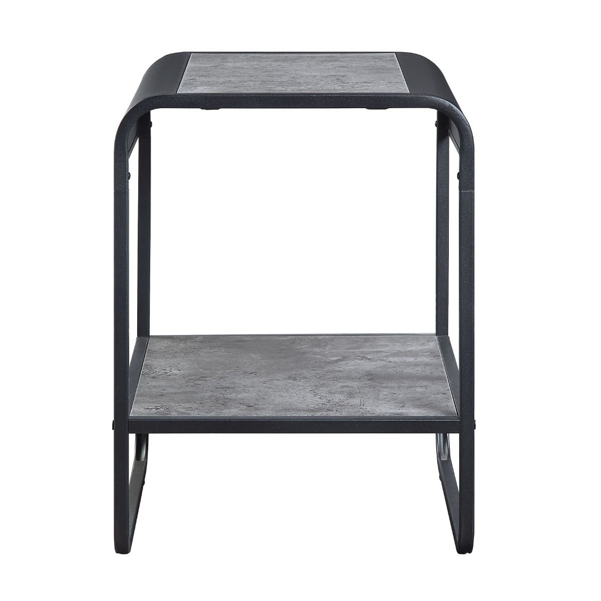 Raziela - 21" End Table - Concrete Gray & Black