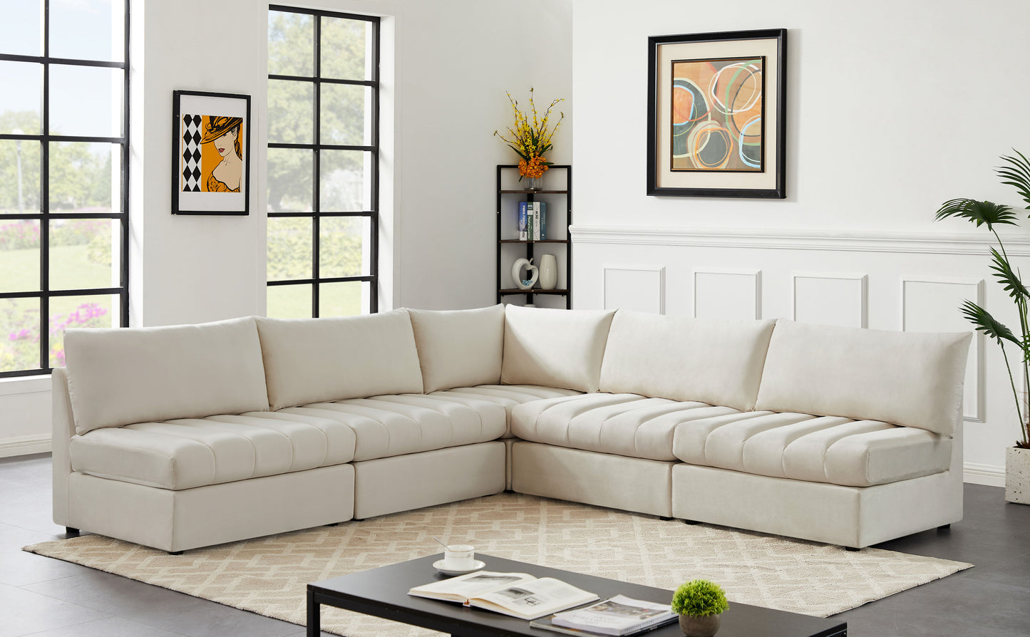 Jacob - Modular Corner Armless Sectional 5 Piece