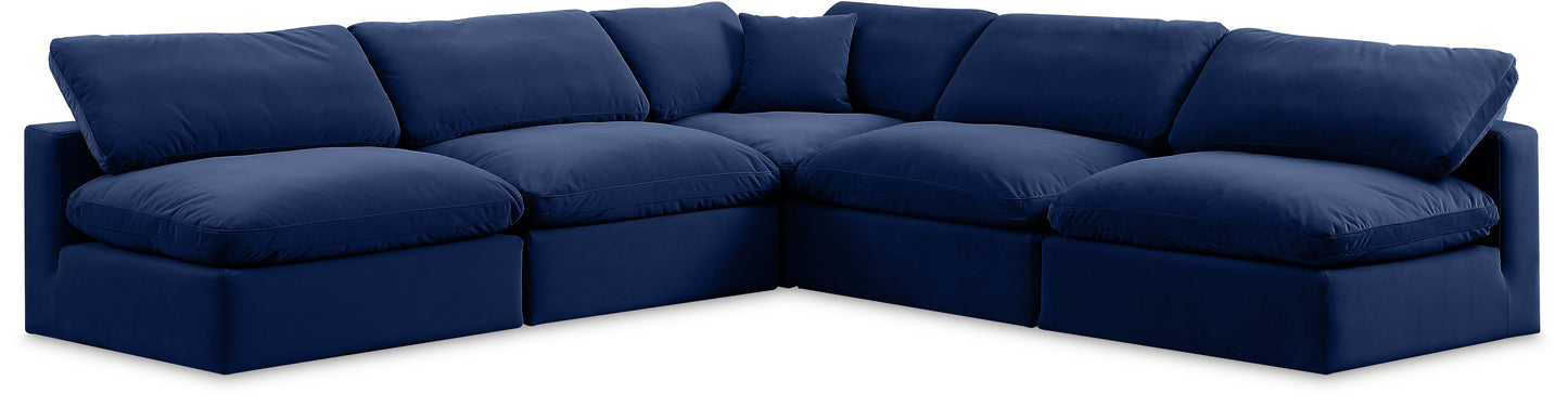 Comfy - 5 Piece Velvet Modular Corner Armless Sectional