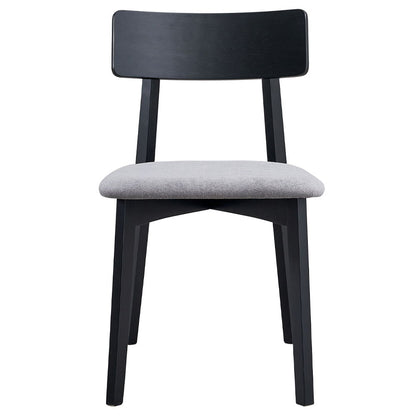 Real - Side Chair (Set of 2) - Gray Linen & Black