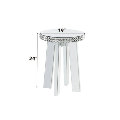 Lotus - End Table - Mirrored & Faux Ice Cube Crystals