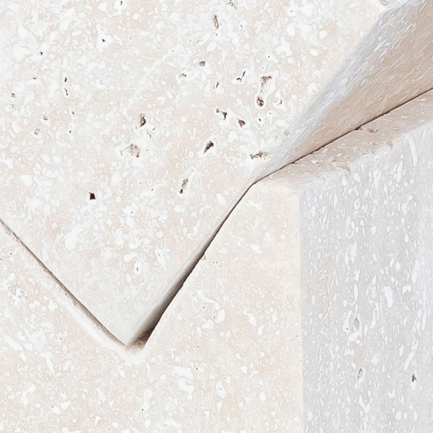 Quad - Travertine Decorative Cube - Natural