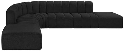 Arc - Boucle Fabric 7 Piece Corner Modular Sofa