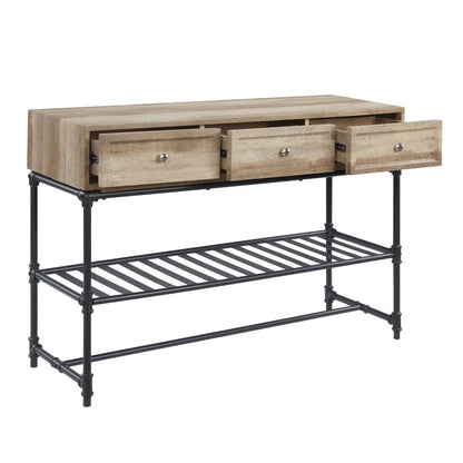 Brantley II - Sofa Table - Oak & Sandy Black