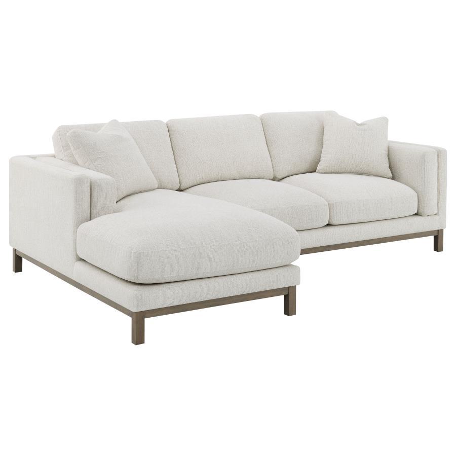Geneva - Boucle Upholstered Sectional Chaise Sofa - Sand