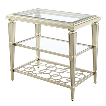 Zaba - End Table - Glass Top & Silver