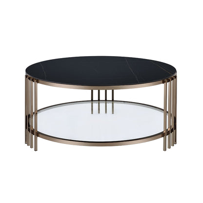 Zaidee - Coffee Table - Sintered Stone & Champagne