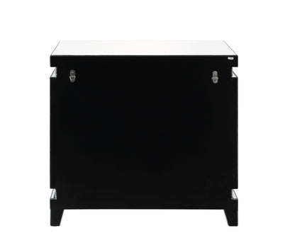 Lotus - 32" Console Cabinet - Mirrored & Faux Ice Cube Crystals