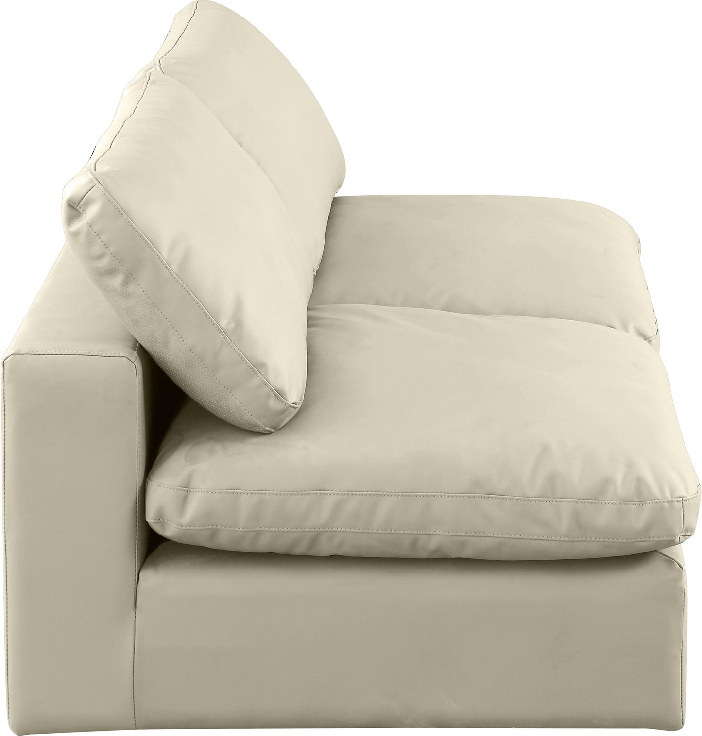 Comfy - Faux Leather Modular Armless Sofa 2 Seats