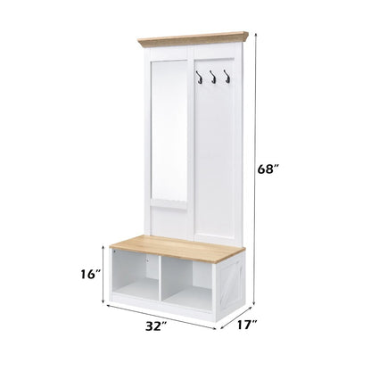 Melati - Hall Tree - Light Oak & White
