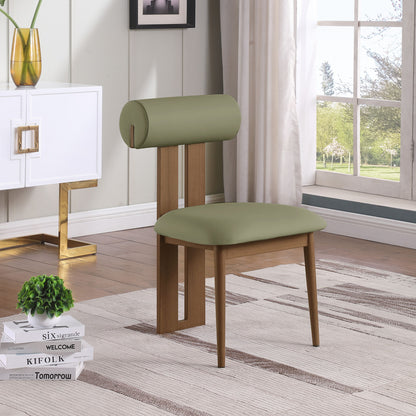 Dario - Faux Leather Dining Chair With Brown Frame (Set of 2)