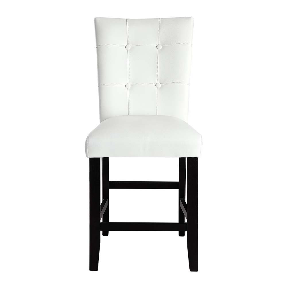 Hussein - Counter Height Chair (Set of 2) - White Synthetic Leather & Black