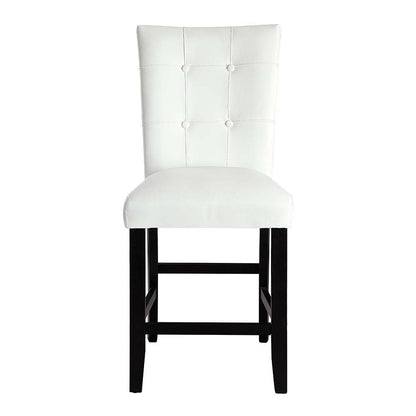 Hussein - Counter Height Chair (Set of 2) - White Synthetic Leather & Black