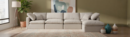 Indulge - Linen 5 Piece Modular Sectional With Chaise