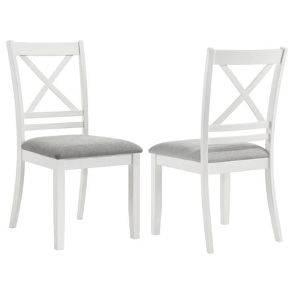 Hollis-Cross Back Wood Dining Side Chair (Set of 2) - White