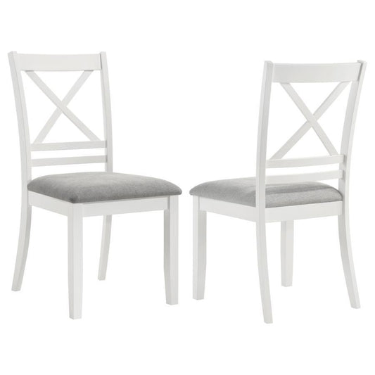Hollis-Cross Back Wood Dining Side Chair (Set of 2) - White