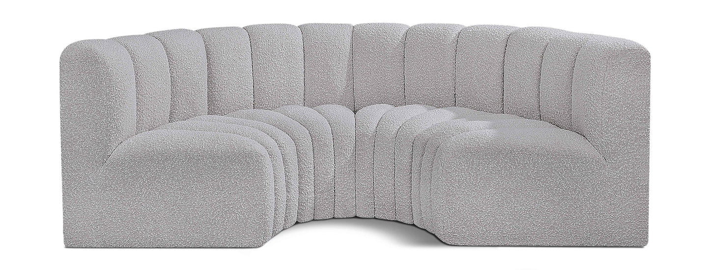 Arc - Boucle Fabric 4 Piece U-Shaped Modular Sofa