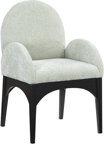 Waldorf - Chenille Dining Arm Chair With Black Legs