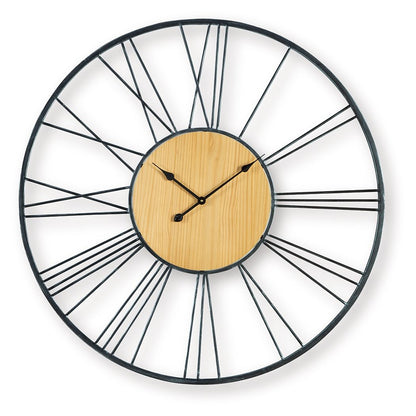 Brockett - Wall Clock - Black / Natural