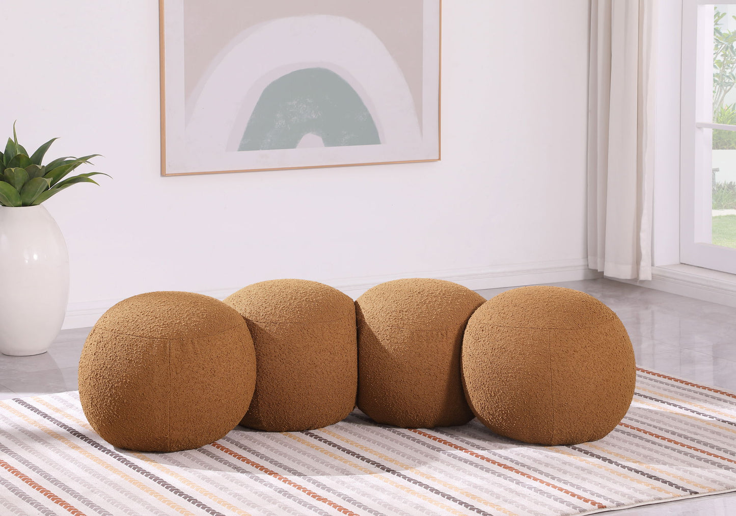 Apollo - Boucle Fabric Bench